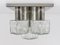 Square Flush Mount Ceiling Lamp with Five Ice Glass Cubes attributed to J. T. Kalmar for Kalmar, Austria, 1960s, Image 9