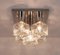 Square Flush Mount Ceiling Lamp with Five Ice Glass Cubes attributed to J. T. Kalmar for Kalmar, Austria, 1960s, Image 3