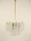 Lámpara de araña Icicle de latón de vidrio helado atribuida a Kinkeldey, Alemania, años 60, Imagen 5