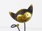 Brass Cat Wine Bottleholder by Walter Bosse attributed to Herta Baller, Austria, 1950s 3