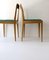 Chaises A7 Modernistes en Bois avec Tapisserie en Tissu Vert attribuées à Carl Auböck, 1950s, Set de 2 2