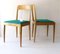 Modernistische A7 Holzstühle mit grünem Stoffbezug, Carl Auböck zugeschrieben, 1950er, 2er Set 4