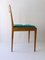 Modernistische A7 Holzstühle mit grünem Stoffbezug, Carl Auböck zugeschrieben, 1950er, 2er Set 4