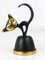 Brass Dinner Bell Displaying a Cat by Walter Bosse attributed to Hertha Baller, Austria, 1950s 3