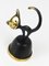 Brass Dinner Bell Displaying a Cat by Walter Bosse attributed to Hertha Baller, Austria, 1950s 5