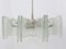 Lámpara de araña Mid-Century de vidrio esmerilado de Kalmar, Austria, años 60, Imagen 3