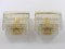 Applique quadrate in ottone placcato oro con cristalli tagliati a mano di Lobmeyr, anni '70, set di 2, Immagine 2