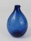Blue Bird Bottle Glass Vase attributed to Timo Sarpaneva for Iittala, Finland, 1950s 6