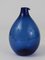 Blue Bird Bottle Glass Vase attributed to Timo Sarpaneva for Iittala, Finland, 1950s 3
