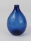 Blue Bird Bottle Glass Vase attributed to Timo Sarpaneva for Iittala, Finland, 1950s 7