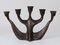 Mid-Century Brutalist Bronze Candleholders attributed to Michael Harjes, 1960s 19