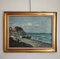 Maria Fortis, Paysage de bord de mer, barque de pêcheur et voiliers, Oil on Canvas, Framed 1