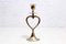 Massive Brass Heart Candle Holder, 1960 1