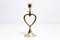 Massive Brass Heart Candle Holder, 1960 9