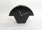 Petite Horloge Mid-Century en Faïence Noire Argentée, 1940s 10