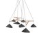 Emily Group of Seven Hanging Lamp with Metal Shade by Daniel Becker 4