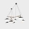 Emily Group of Seven Hanging Lamp with Metal Shade by Daniel Becker 1