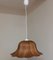Vintage Ceiling Lamp in Pine Veneer & White Plastic Mounting, 1970s 2