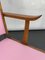 Vintage Italian Wood Accent Chair in Pink Leatherette, Italy, 1950s, Image 5