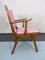 Vintage Italian Wood Accent Chair in Pink Leatherette, Italy, 1950s, Image 2