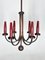 Mid-Century Modern Copper Six-Arm Chandelier in Style of Gio Ponti, Italy, 1950s, Image 1