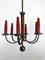 Mid-Century Modern Copper Six-Arm Chandelier in Style of Gio Ponti, Italy, 1950s, Image 4