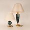 Mid-Century Modern Faux Green Malachite and Gold Brass Table Lamps in the Style of Maison Charles, 1970s, Set of 2, Image 6