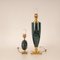 Mid-Century Modern Faux Green Malachite and Gold Brass Table Lamps in the Style of Maison Charles, 1970s, Set of 2, Image 2