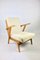 Beige Velvet & Natural Oak Armchair, 1970s 1