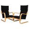 Poltrona Wingback serie 402 attribuita ad Alvar Aalto per Artek, anni '60, Immagine 1