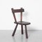 Primitive Brutalist Sculptural Wood Chair, 1960s 1