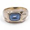 Vintage 12k Yellow Gold Men's Ring with Blue Glass Paste, 1950s, Image 1