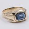 Vintage 12k Yellow Gold Men's Ring with Blue Glass Paste, 1950s, Image 2
