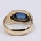 Vintage 12 Karat Gelbgold Ring mit Blauer Glaspaste, 1950er 4