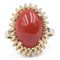 Vintage 8k Yellow Gold Coral Ring, 1970s, Image 3