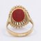 Vintage 8k Yellow Gold Coral Ring, 1970s 5