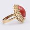 Vintage 8k Yellow Gold Coral Ring, 1970s 4