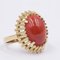 Vintage 8k Yellow Gold Coral Ring, 1970s, Image 1