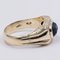 Vintage 12 Karat Gelbgold Ring mit Blauer Glaspaste, 1950er 3