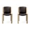 Chair 300 in Wood and Sørensen Leather by Joe Colombo for Karakter, Set of 6 4