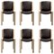 Chair 300 in Wood and Sørensen Leather by Joe Colombo for Karakter, Set of 6, Image 1