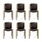 Chair 300 in Wood and Sørensen Leather by Joe Colombo for Karakter, Set of 6, Image 2