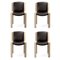 Chair 300 in Wood and Sørensen Leather by Joe Colombo for Karakter, Set of 6, Image 3