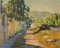 Jose Ariet Olives, paisaje de pueblo impresionista, principios del siglo XX, óleo sobre lienzo, Imagen 1