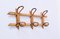 Mid-Century Modern French Riviera Rattan and Bamboo Coat Rack, Italy, 1960s 8