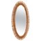 Mid-Century French Riviera Oval Wall Mirror with Bamboo and Rattan Frame by Franco Albini, 1960s 1