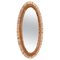 Mid-Century French Riviera Oval Wall Mirror with Bamboo and Rattan Frame by Franco Albini, 1960s, Image 1
