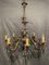 Lámpara de araña vintage con ocho ramas de cristal, años 80, Imagen 1