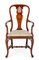 Chaises de Bureau Queen Anne en Acajou, 1890s, Set de 3 2
