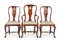 Chaises de Bureau Queen Anne en Acajou, 1890s, Set de 3 1